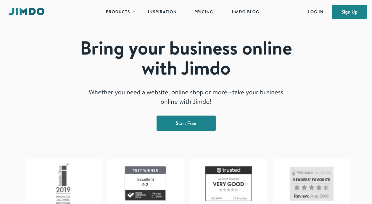 Jimdo homepage