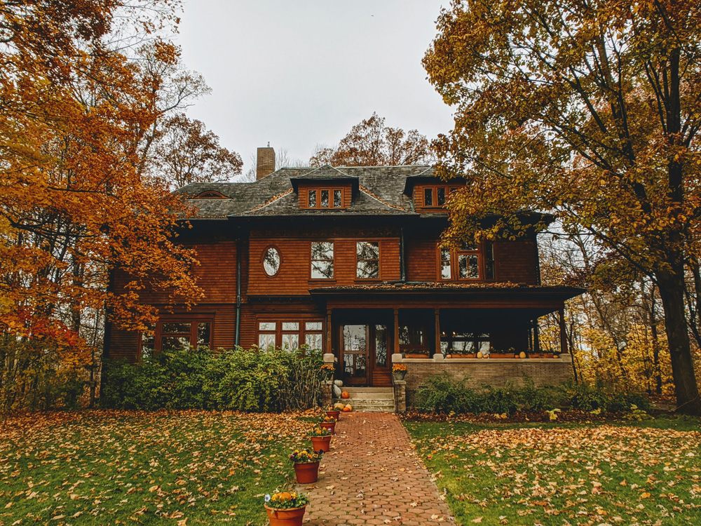 house in indiana during fall season