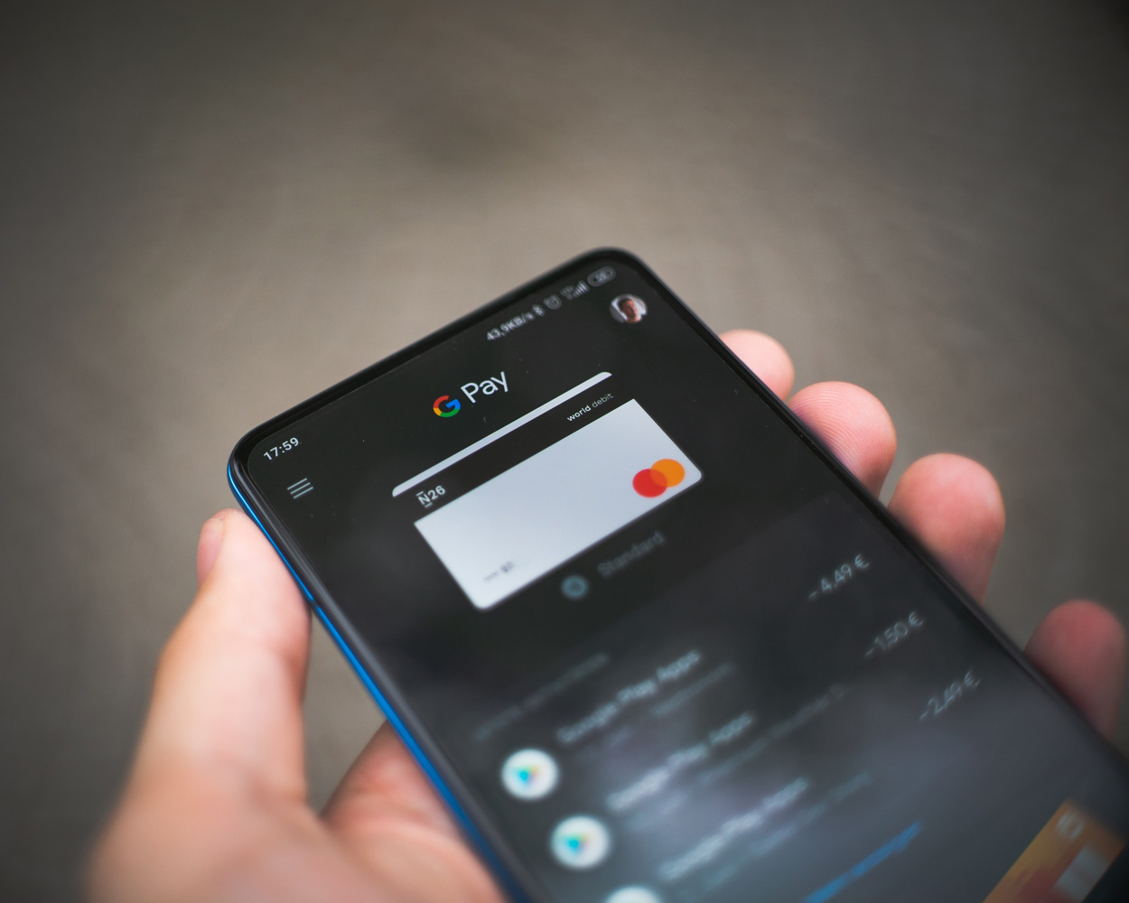 google pay on a smartphone