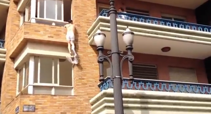 man caught cheating escape from window
