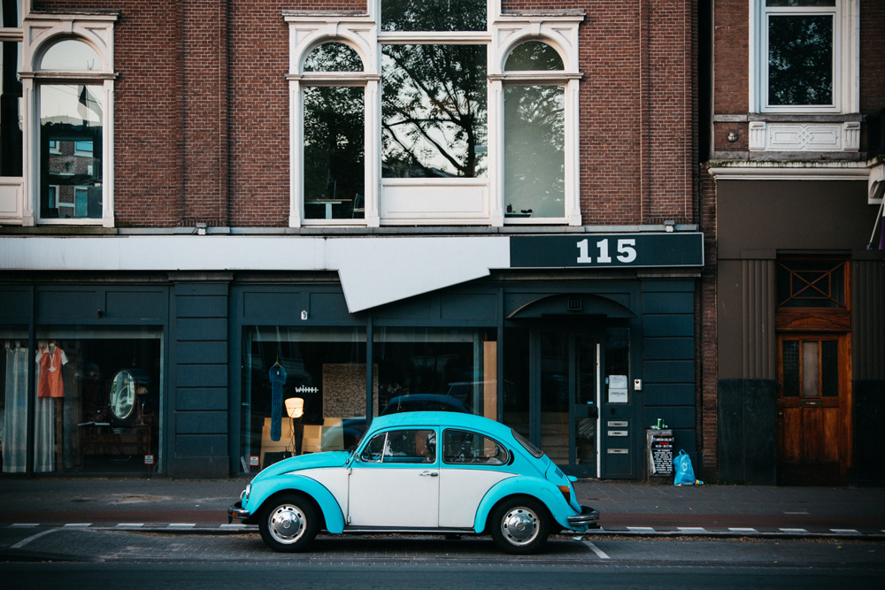 parked volkswagen beetle on the street
