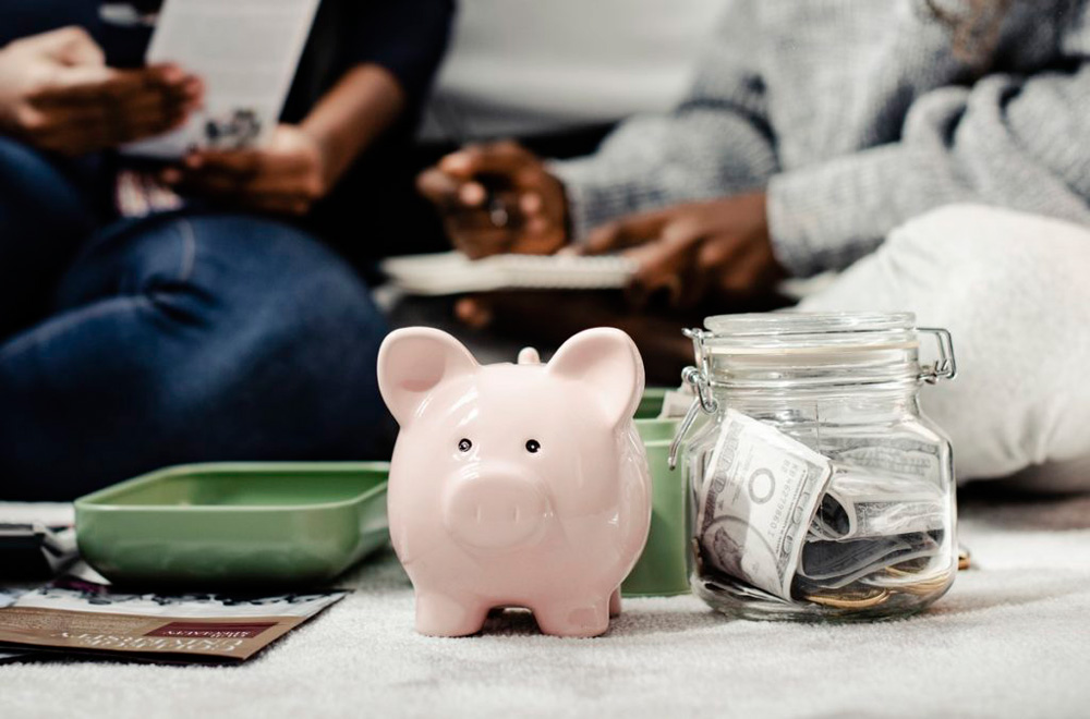 piggy bank and money jar